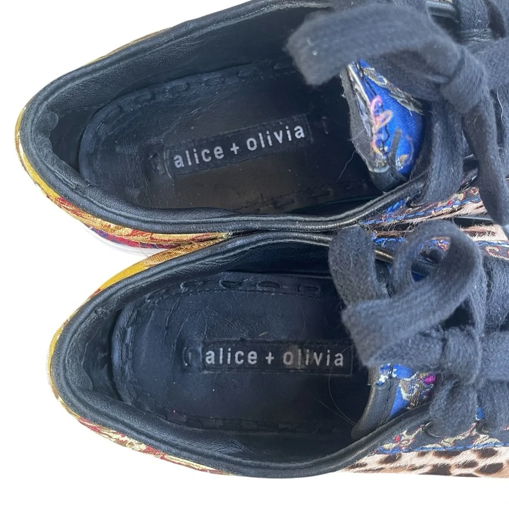 Alice and Olivia Ezra embroidered platform sneakers, SC810111501, Size 5,‎ EUC